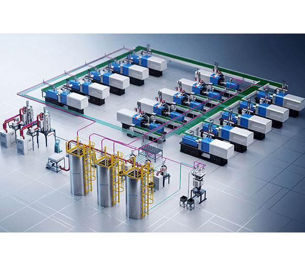 Sistema centralizado de alimentación de material